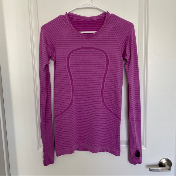 lululemon athletica Tops - Lululemon Swiftly Long Sleeve Stripe Ultra Violet